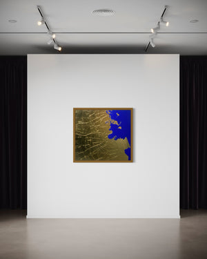 Doha in Gold Leaves Blue or Maroon With gold frame