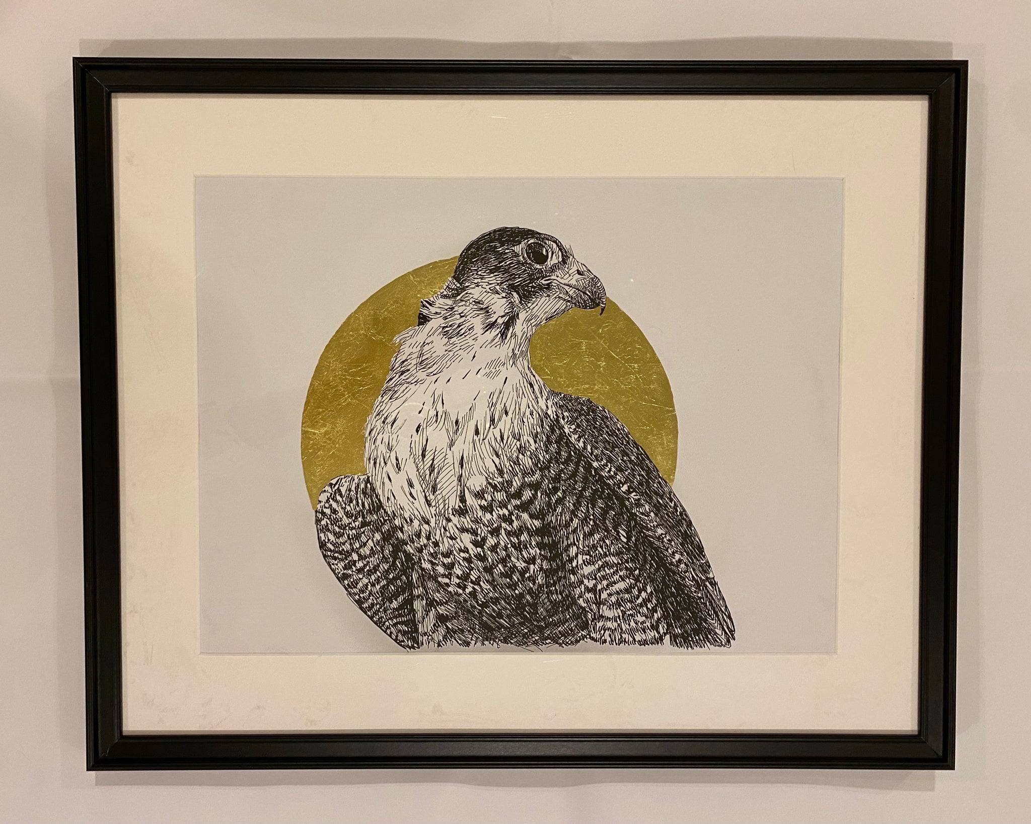 Falcon with gold