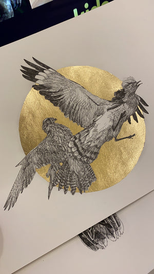 Hbara & Falcon with gold